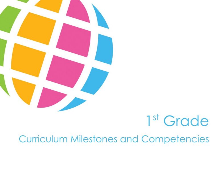 First page of the first grade curriculum PDF
