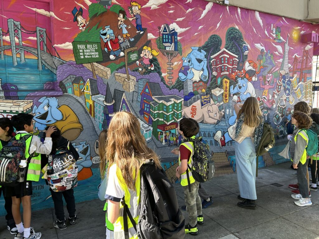Elementary students on an experiential learning outing