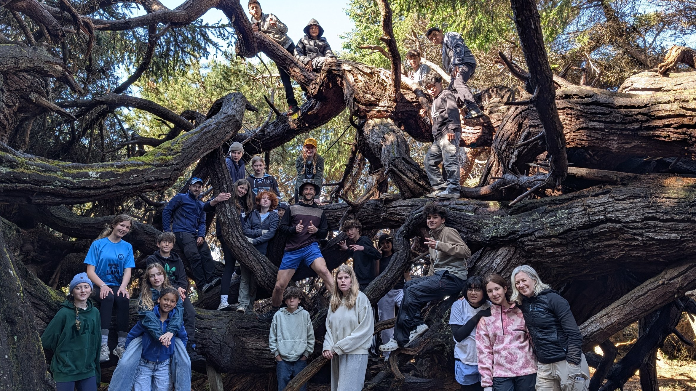 Students on an experiential learning trip