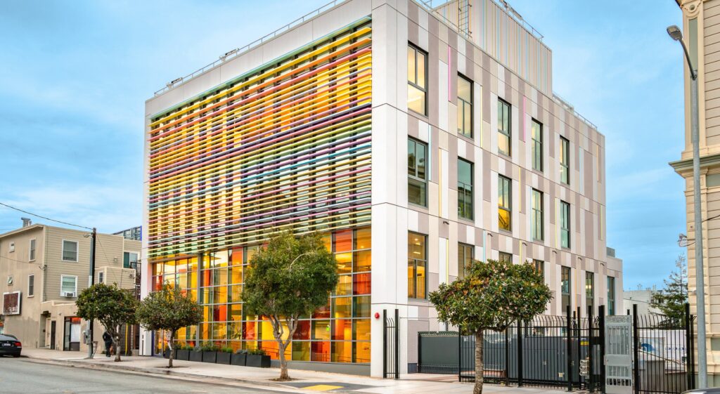 The Mission campus building seen from the street
