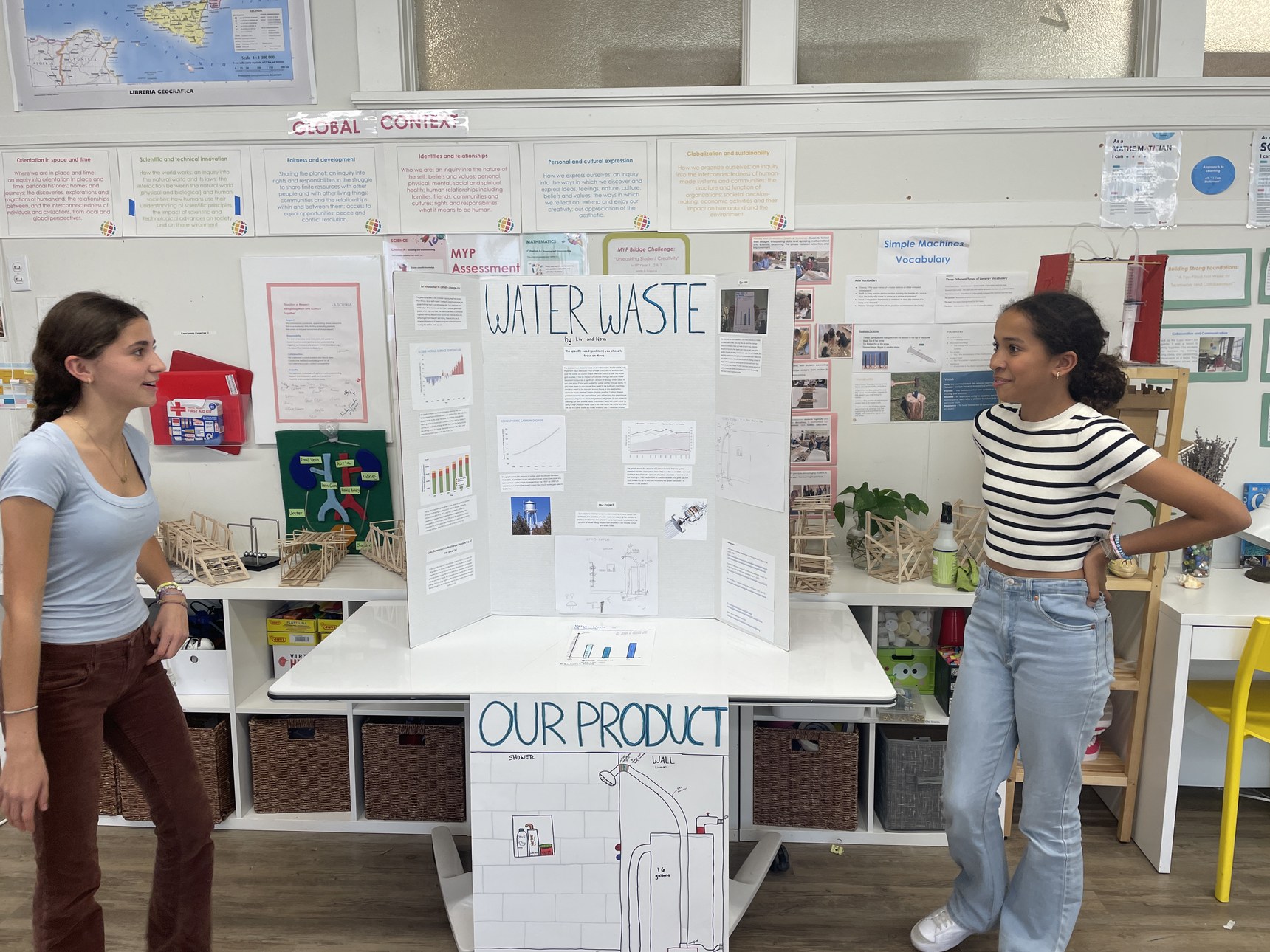 Grade 8 students presenting their community project
