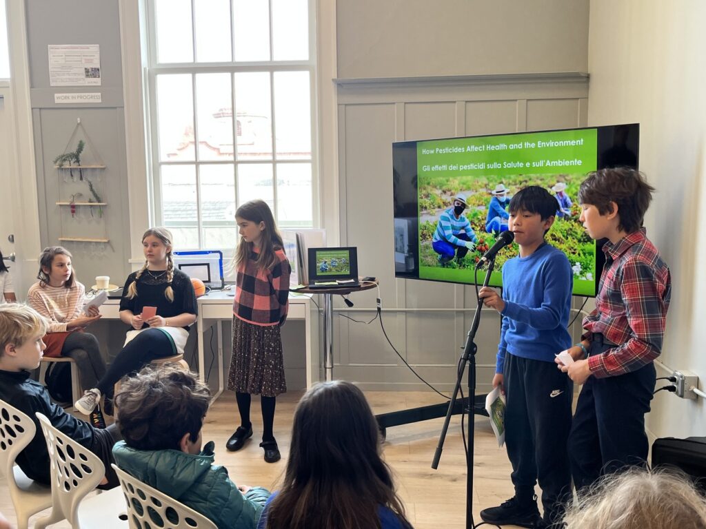 Students presenting at the PYP Exhibition